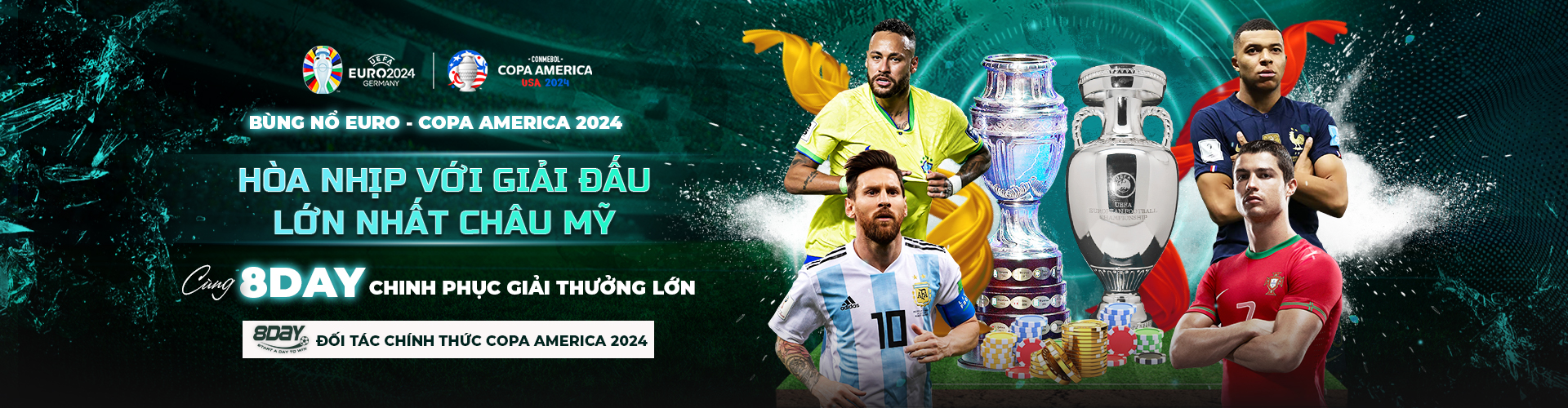 Bùng nổ Euro - Copa America 2024 cùng 8day